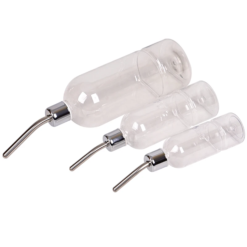 Alimentador de agua de plástico para conejos, botella colgante, dispensador automático, bebedero para hámster, bebedero para mascotas pequeñas, fuente de tubería con cabeza de acero inoxidable - imagen 5