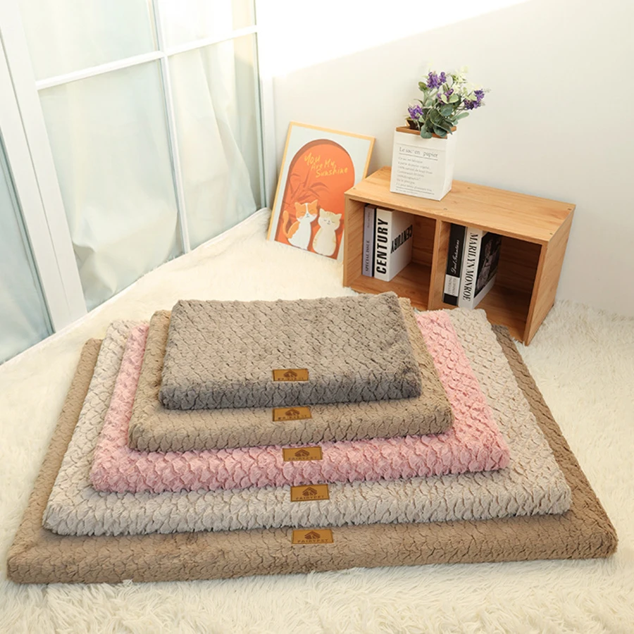 Alfombra de felpa corta y transpirable para perros y gatos, lavable - imagen 4
