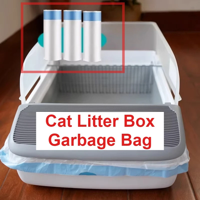 Caja automática de accesorios para arena de gatos, bolsa de basura para gatos, accesorio de inodoro para gatos, bolsas de basura con cordón, suministros para mascotas