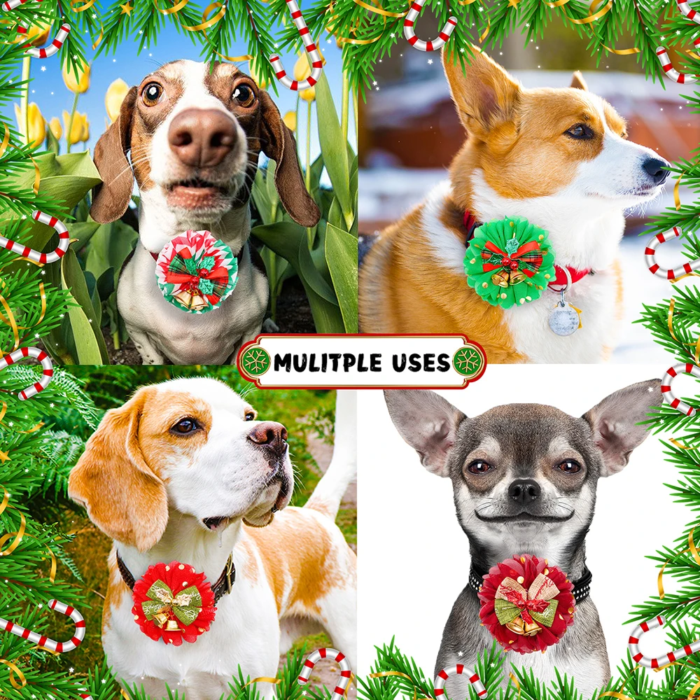 50 Uds. Accesorios Navideños para Perros con Pajaritas Navideñas y Collar Deslizante - imagen 2