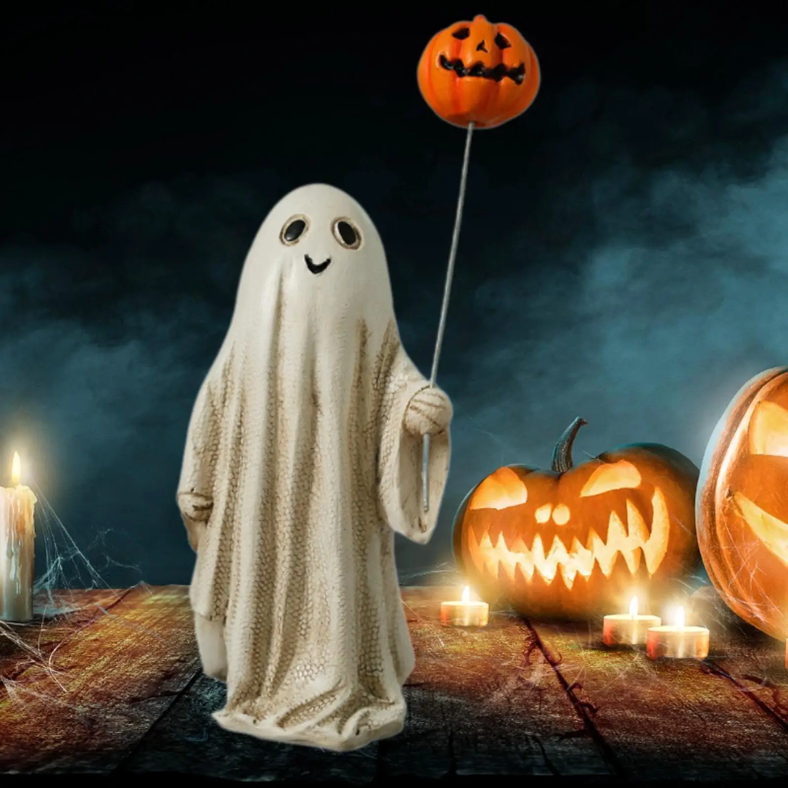 19cm Table Ornament Wear Resistant Multipurpose Landscaping Accessories Lightweight Halloween Ghost and Pumpkin Balloon Figurine