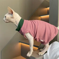 Camiseta de verano para gato esfinge transpirable con dibujos