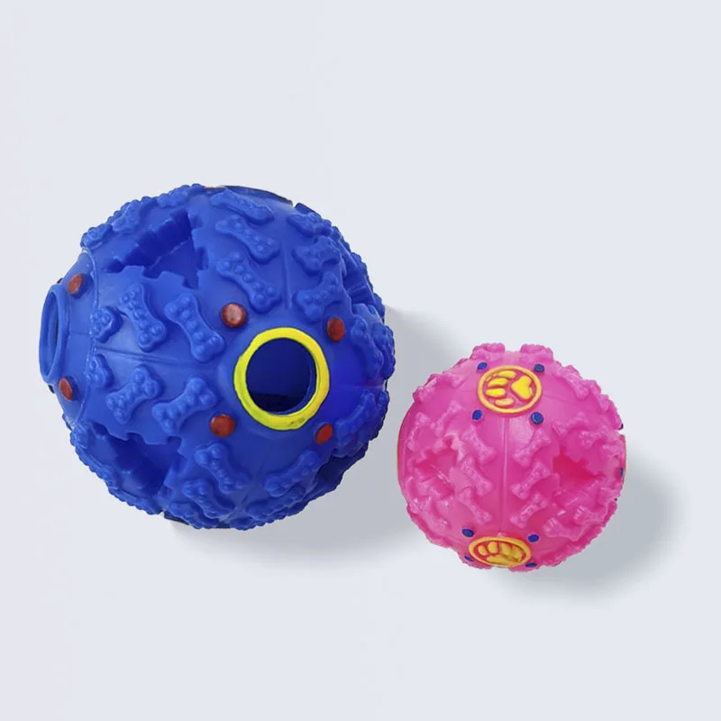 OUZEY-juguetes para masticar y limpiar los dientes para perros, chirriador de goma esférico, juguetes para mascotas, entrenamiento interactivo de comida, accesorios de juguete para gatos y perros - imagen 2