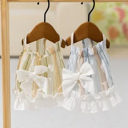 Vestido de encaje para cachorros con lazo grande - ropa canina