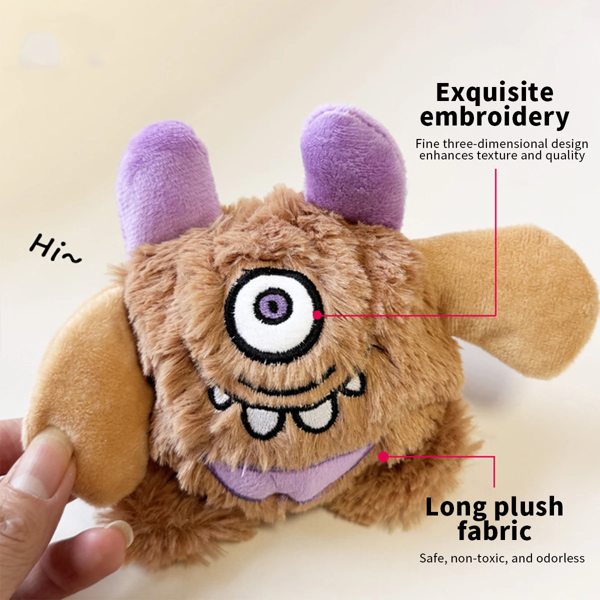 A small monster dog plush sound toy grinding teeth resistant to bite boredom companion small dog Teddy Golden Retriever pet supp - imagen 4