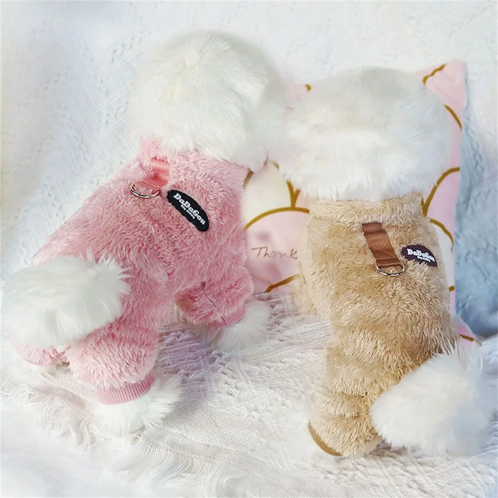 Monos de invierno para cachorros y gatos, abrigo cálido de lana para mascotas, ropa para perros pequeños, gatos y gatitos, chaqueta Sphynx para Chihuahua, ropa para gato - imagen 3