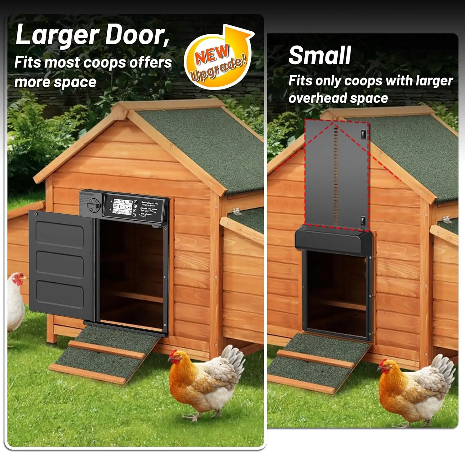 Puerta giratoria automática para gallinas resistente al agua y batería - imagen 2