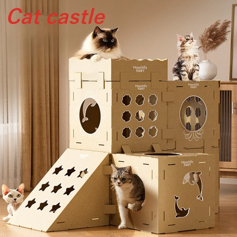 Rascador de cartón para gatos: casa y juguete multifuncional - imagen 2