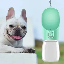 Botella de agua de viaje para mascotas a prueba de fugas de 300ML, diseño mejorado con sello, cuenco portátil para perros/gatos, uso para caminar al aire libre