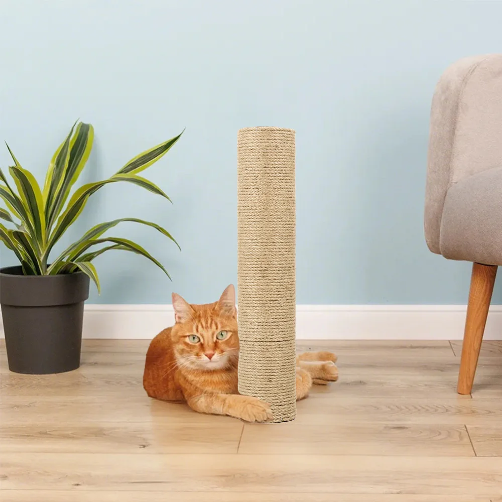 Tirador de Sisal Natural para gatos de 16,14 pulgadas, rascador de garras para gatitos, garras de moler, juguete para mascotas de interior para ejercicio y muebles para gatos