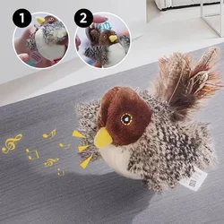Juguete interactivo con sonido para gatos – Plumas, pájaro y cricket