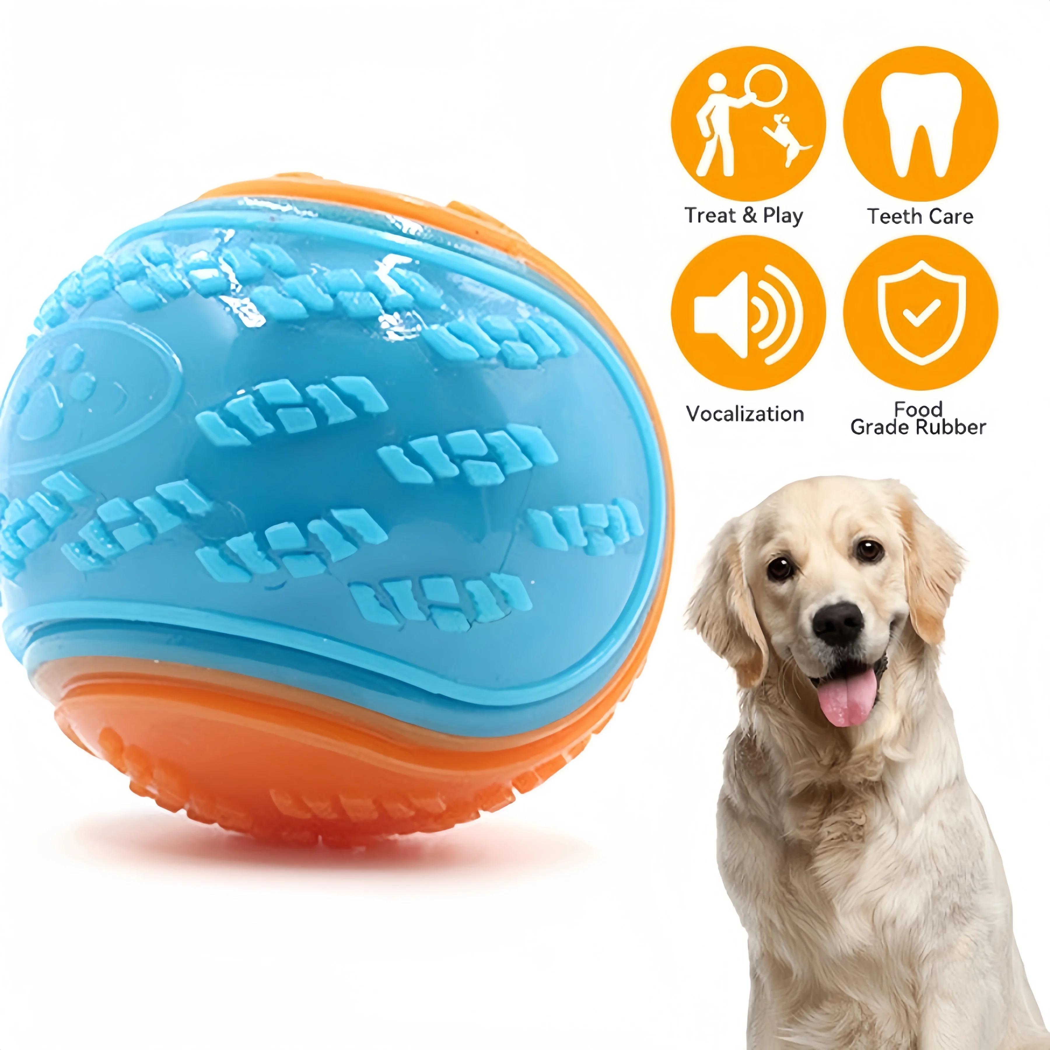 Pelota interactiva para perros, juguete para cachorros, pelota para masticar resistente a mordeduras, suministros de pelota de entrenamiento para perros, pelota Molar, suministros para perros - imagen 3