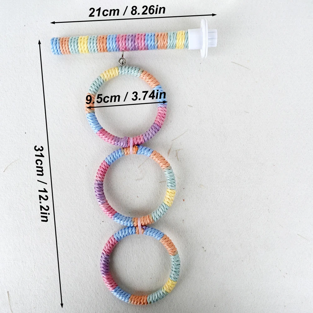 Cuerda de escalada para loros de Sisal Natural, juguete para pájaros, anillo colgante de forma redonda, columpio, juguete para mascotas, soporte para pájaros, suministros para jaulas de perca, 1 ud. - imagen 2