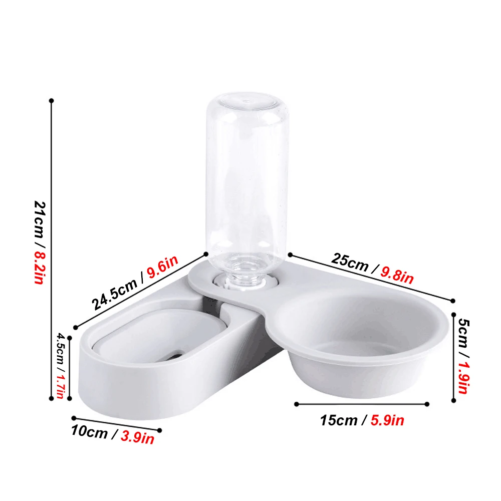 Pet Rabbit Chinchilla Guinea Pig Food Bowl Auto Feeder All-in-One Splice Food Bowl Drinking Fountain Raised Standing Dish Bowl - imagen 3