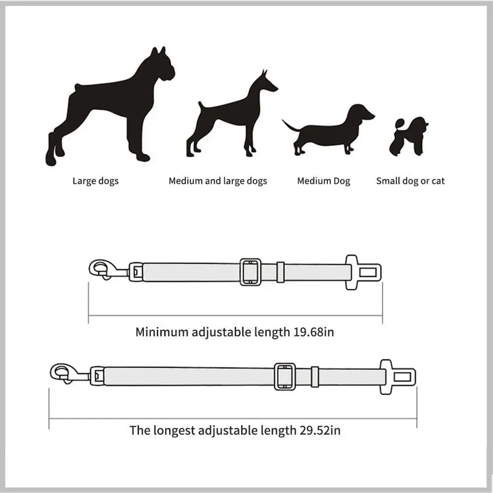 Cinturón de seguridad ajustable para perro y gato, arnés con Clip de plomo, palanca de seguridad, accesorios para perros - imagen 5