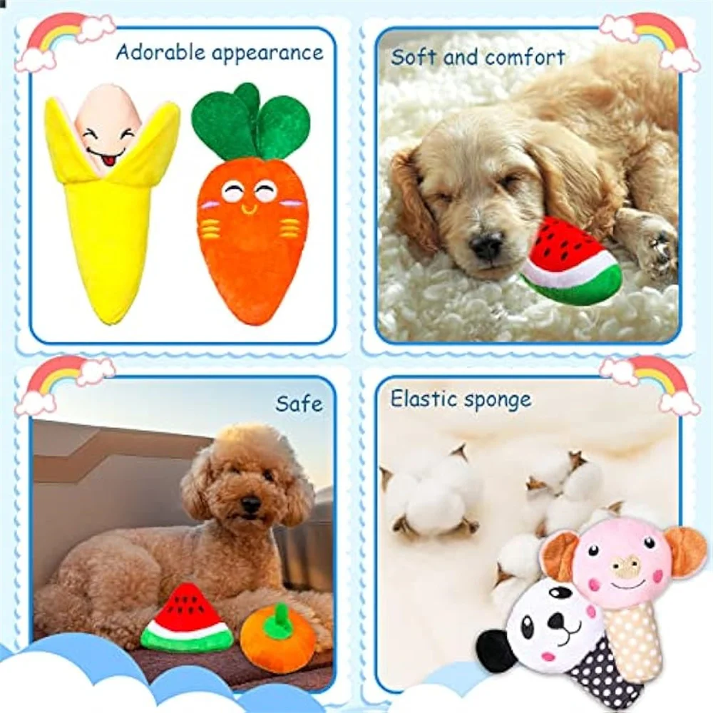 Juguetes sonoros de peluche para perros: ruedan y rechinan, ideales - imagen 3