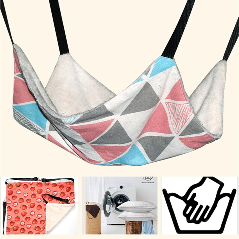 Hamaca de lona para gatos, camas para perros y gatos, cama colgante de doble cara, columpio para mascotas, columpio para hámster, ardilla, descanso para gatos, suministros para dormir - imagen 4