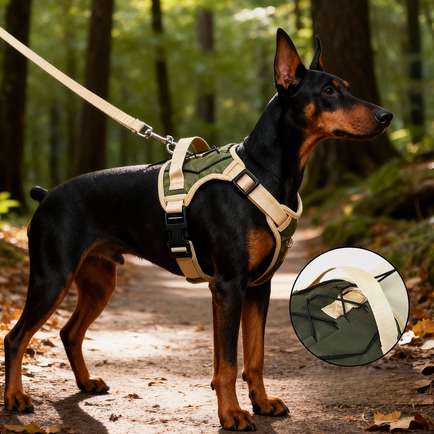 Arnés táctico para perros grandes con asa y antitirones ajustable - imagen 5