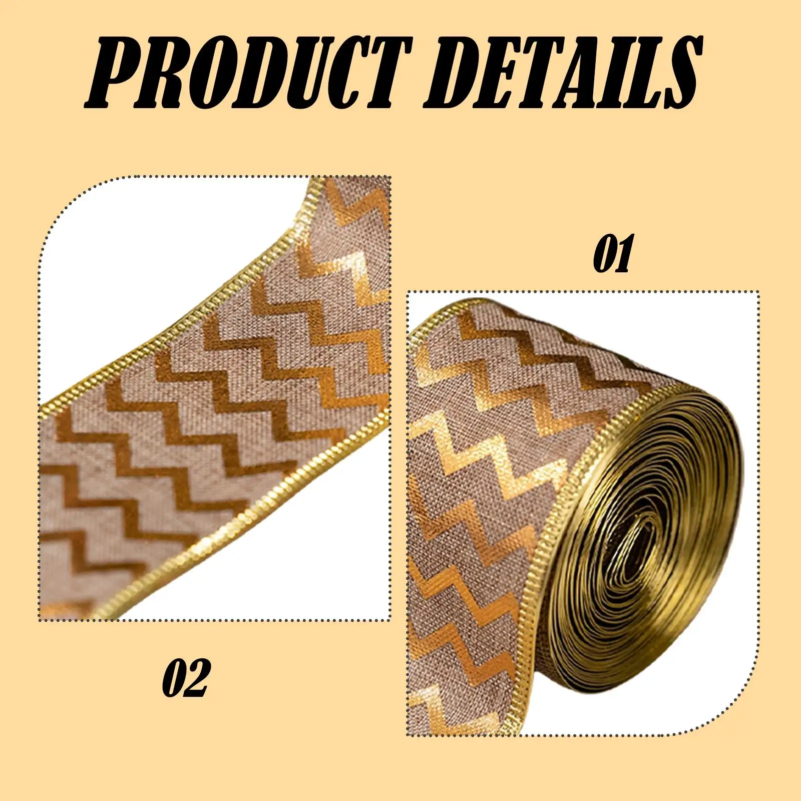 Cinta navideña de lino, cintas navideñas de 5cm de ancho, decoraciones para el hogar, diseño de atmósfera, decoración DIY para corona de árbol de Navidad - imagen 5