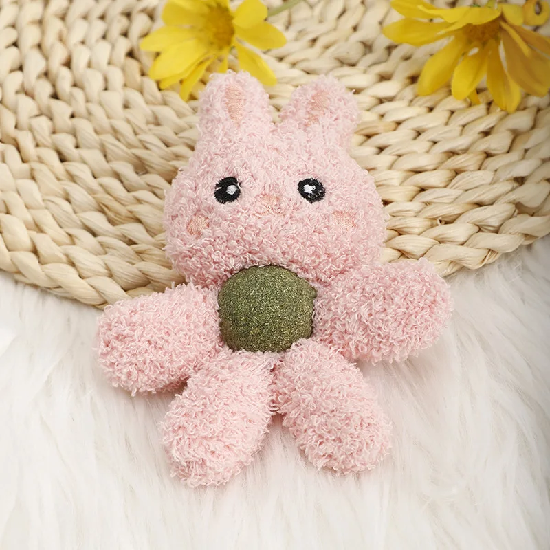 Juguetes para gatos rellenos de algodón y que contienen bolas de catnip, juguetes de peluche de animales que son duraderos, resistentes a las mordeduras y divertidos para jugar - imagen 2