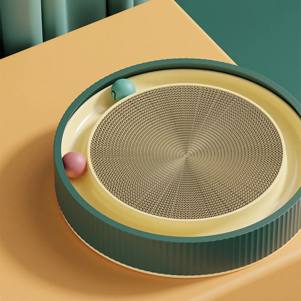 Rascador redondo para gatos con bola, juguete multifunción, rascador para gatos, raspador de uñas divertido para afilar, puede reemplazar el nido para gatos - imagen 4