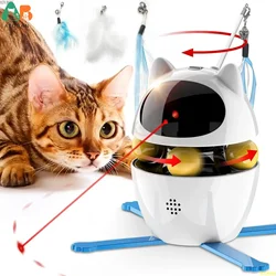 Juguete interactivo 3 en 1 para gatos con láser y pelota giratoria