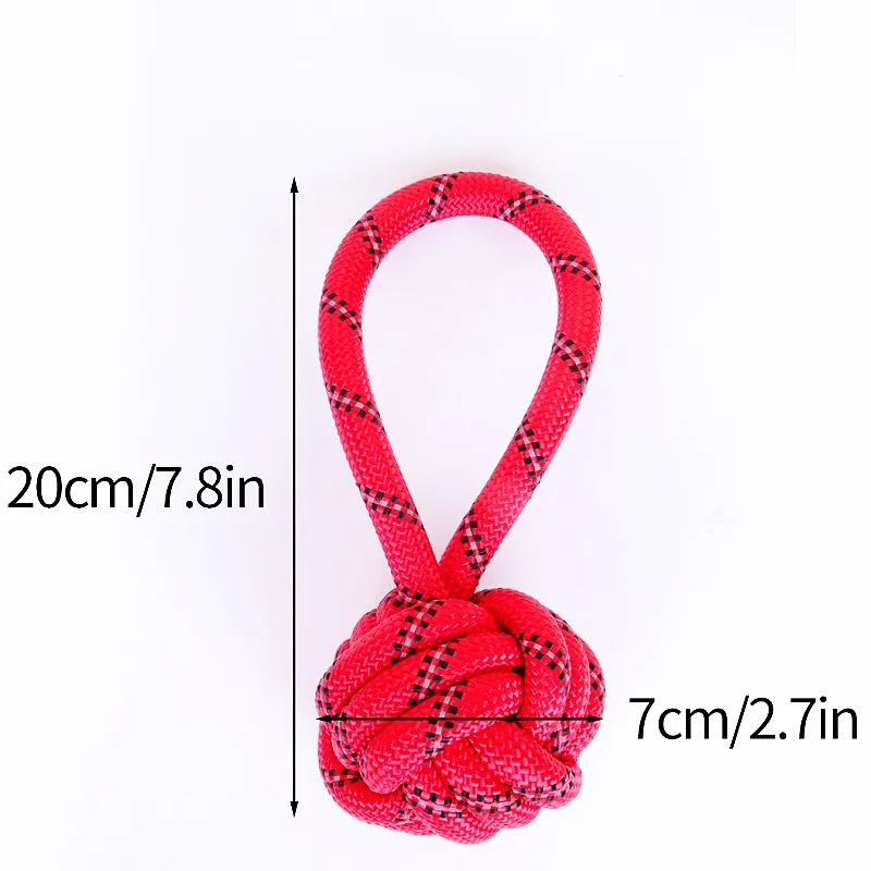 Juguete para perros, cuerdas de algodón, nudo tejido, juguete para perros, cuerda con nudo resistente a mordeduras, juguetes para moler dientes de perro, juguetes a prueba de masticar para entrenamiento de cachorros - imagen 4