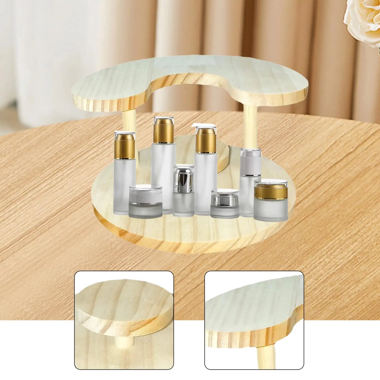 Soporte de exhibición de madera para magdalenas, elevador de escritorio de 3 niveles, organizador coleccionable multifuncional para figuras de acción, juguetes