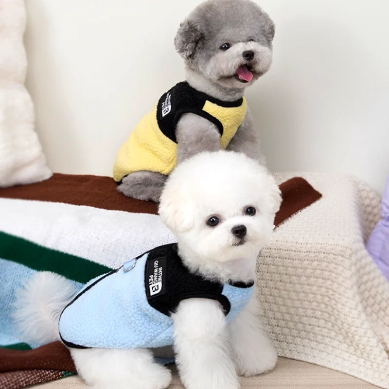 Ropa de invierno para cachorros, abrigo para perros de cuatro patas, mono de lana lisa para perros, chaqueta cálida para mascotas, pijamas de Bulldog Francés Chihuahua, trajes para perros - imagen 5