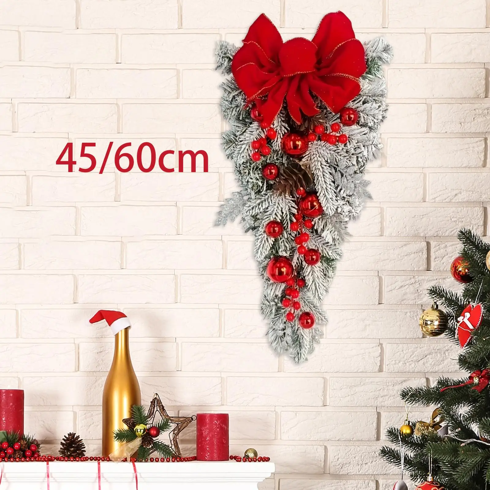 Guirnalda navideña artificial con diseño de adorno colgante con conos de pino y - imagen 3