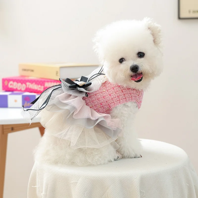 Vestido princesa con lazo para perros mini – Chihuahua y Bichón Maltés - imagen 2