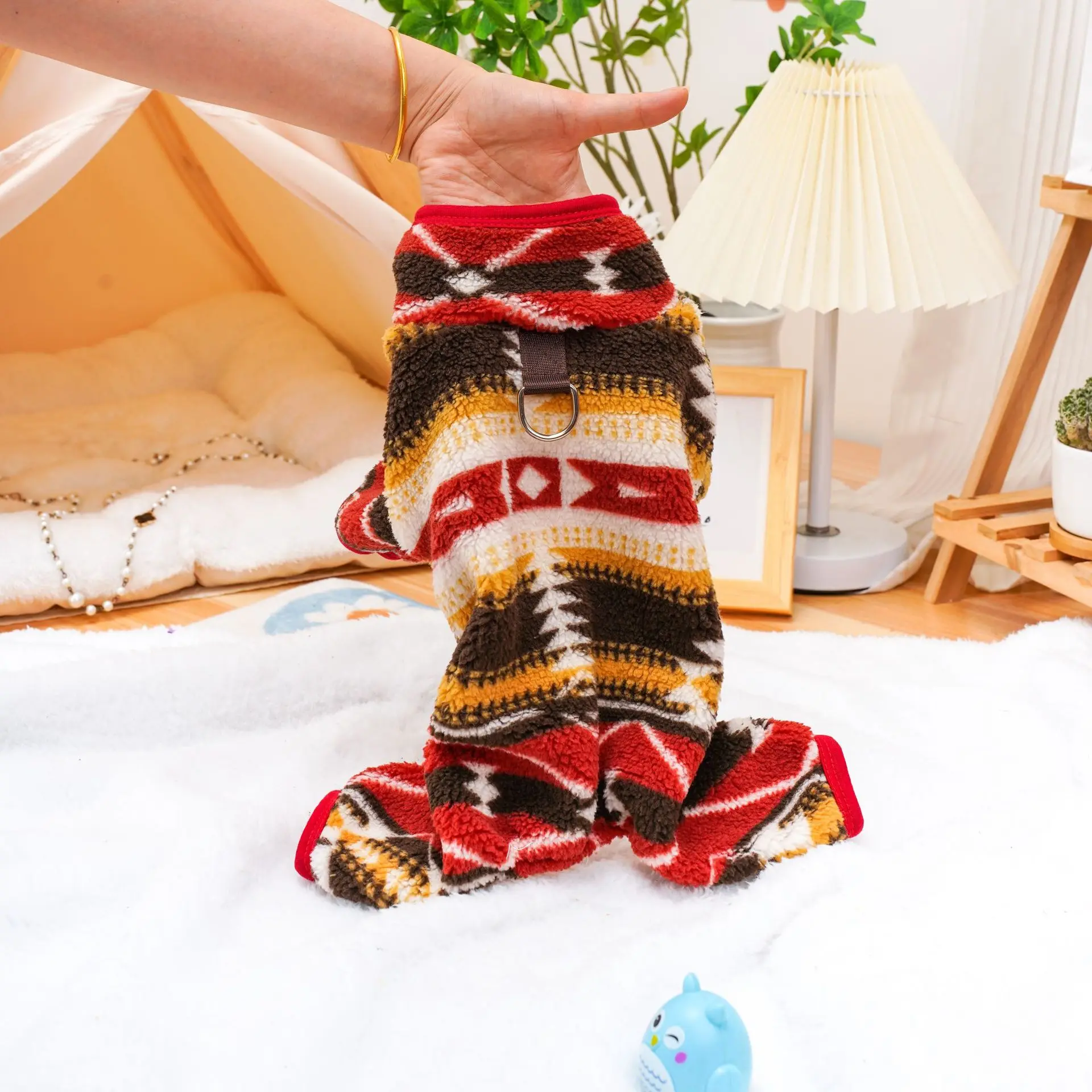 Mono de lana de cordero para mascotas, pijamas para perros y gatos pequeños, ropa de felpa de cuatro patas, oso de peluche, perro pequeño, Otoño e Invierno - imagen 2