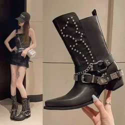 Botas Chelsea planas de tobillo para mujer – Piel sintética con cordones