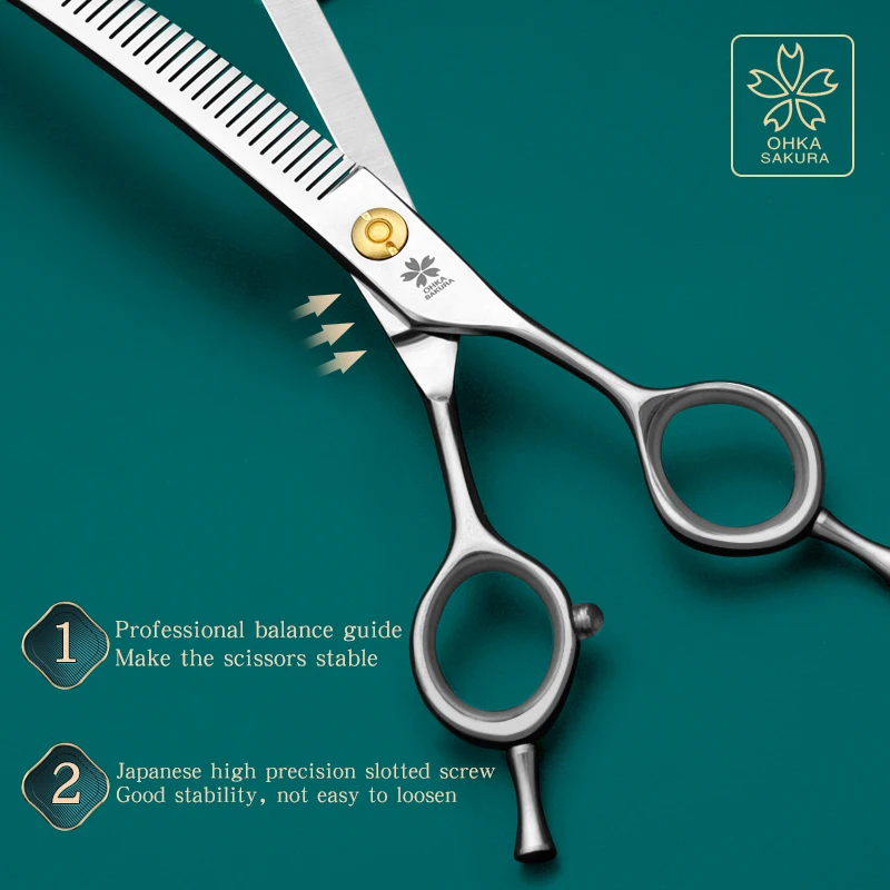 Tijeras curvas entresacar peluquería canina para pelo voluminoso - imagen 5