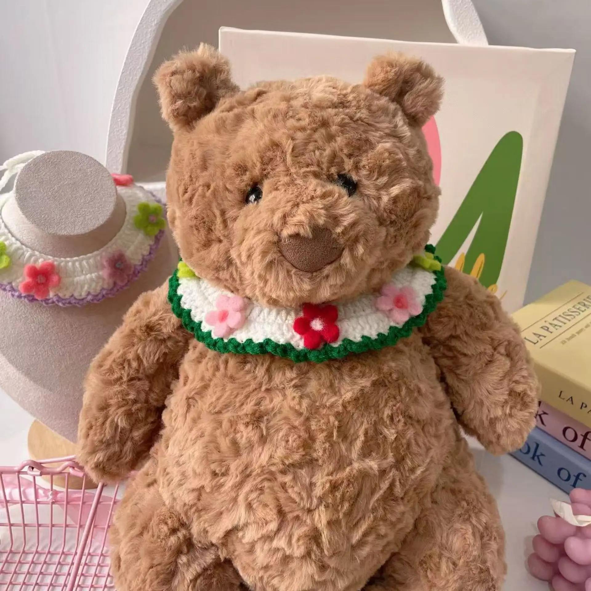 Collar de punto hecho a mano para perros y gatos, bufanda de lana con flores para las cuatro estaciones, bufanda de encaje, Collar de peluche, accesorios para perros pequeños - imagen 3