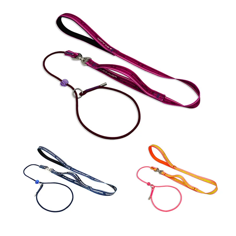 Correa P ultraligera antidesprendimiento para perros, correa de entrenamiento para mascotas antienredos con mango acolchado, correa ajustable para mascotas de doble asa