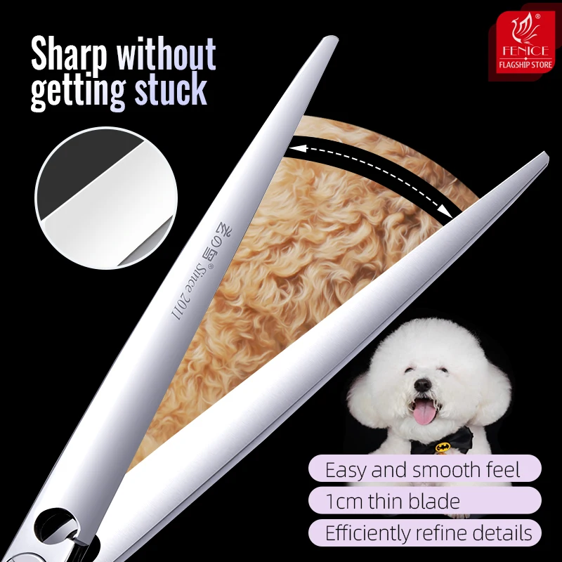 Fenice-Tijeras rectas profesionales de acero japonés para perros, tijeras de corte para mascotas, 7,0 pulgadas - imagen 4