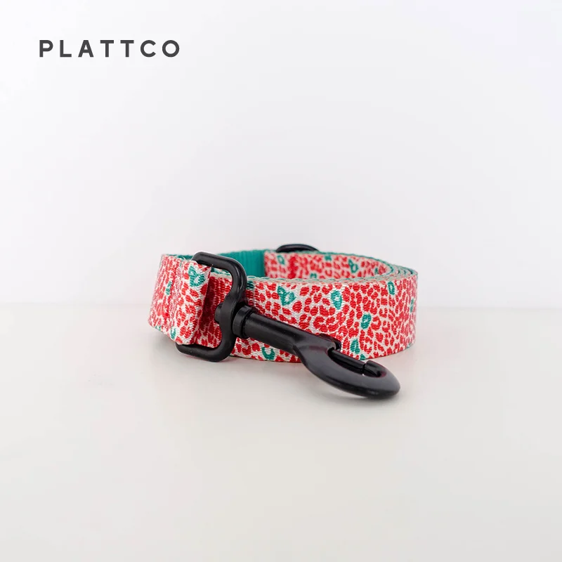 PLATTCO, collares personalizados de nailon con diseño de leopardo rojo para mascotas, conjunto de correa de pajarita ajustable prsonalizado para perros pequeños, medianos y grandes PDC332 - imagen 5
