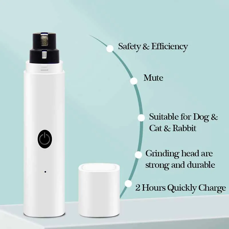 Molinillo de uñas para perros pequeños y grandes, cortaúñas con luz LED, cortador de uñas con patas de Gato, recargable por USB, suministros de aseo para mascotas - imagen 3