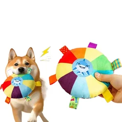 Disco volador felpa arcoíris para perros – juguete interactivo