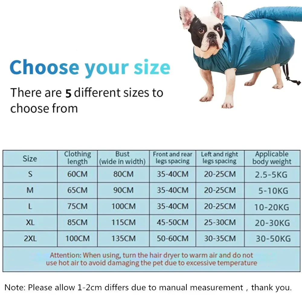 Bolsa de secado de pelo portátil para perros y gatos, secador de pelo plegable eficiente para perros grandes, abrigo de secado rápido, SUMINISTROS DE ASEO para mascotas de invierno - imagen 5