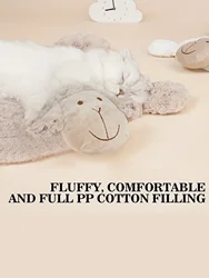 Cama oveja felpa suave para perros con almohada cuello