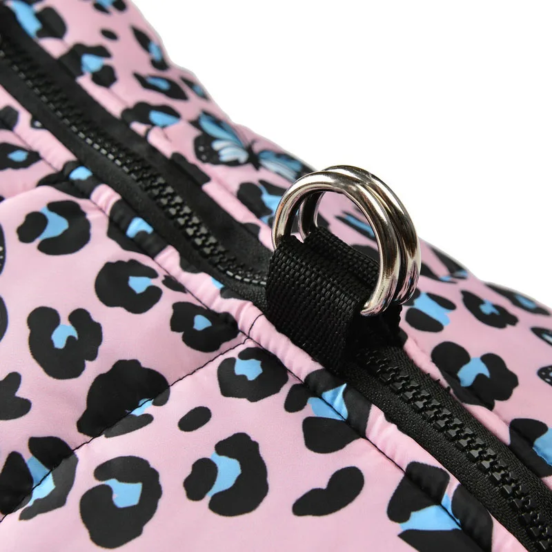 Chaleco acolchado cálido para perros pequeños y medianos – Leopardo - imagen 5