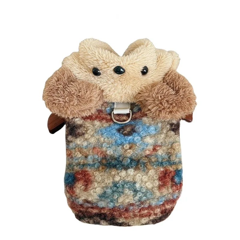 Lindo oso mascota Otoño/Invierno cuello de encaje suéter de Navidad Otoño/Invierno cálido grueso gato Teddy abrigo ropa de cachorro para perros pequeños
