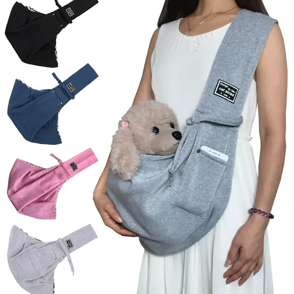 Bolso de hombro tipo bandolera para mascotas, bolsa de viaje al aire libre para gatos y cachorros con bolsillo de almacenamiento, mochilas portátiles para mascotas, arnés de seguridad