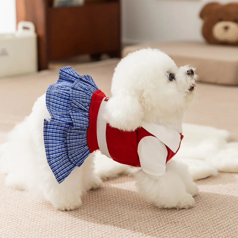 Otoño Invierno mascota falda vestido pareja traje para perros pequeños y medianos |   Ropa para clima frío para cachorros - imagen 3