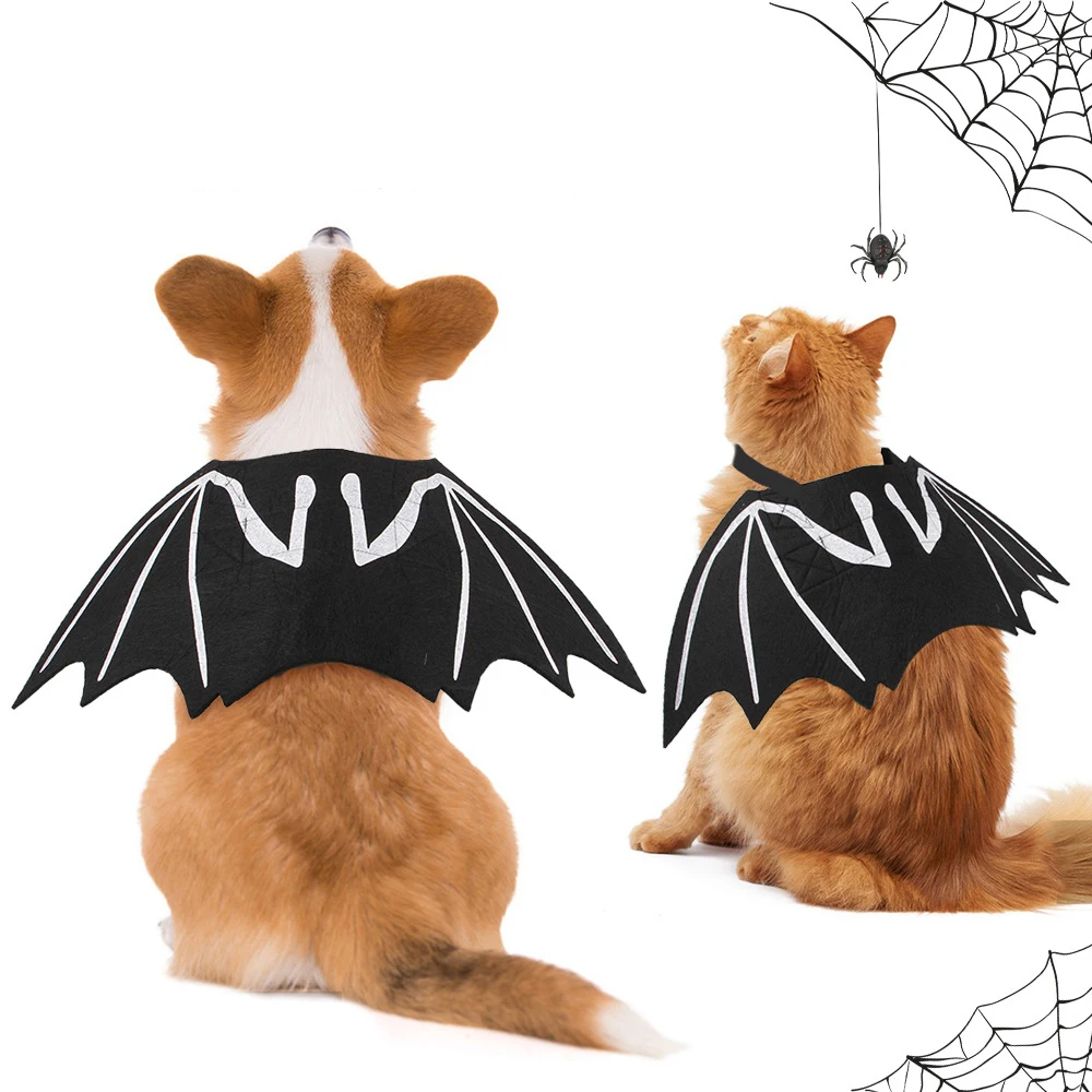 Ropa de Halloween para mascotas, disfraz divertido para perros, ala de murciélago Artificial, accesorio de Cosplay personalizado, suministros para mascotas - imagen 2