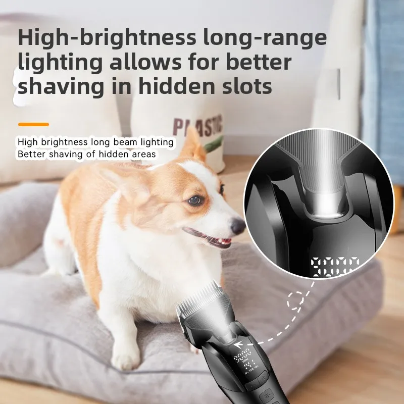 Cortadora eléctrica con iluminación para mascotas, cortadora de pelo para perros y gatos, cortadora portátil específica para mascotas, suministros de carga USB, accesorios - imagen 3