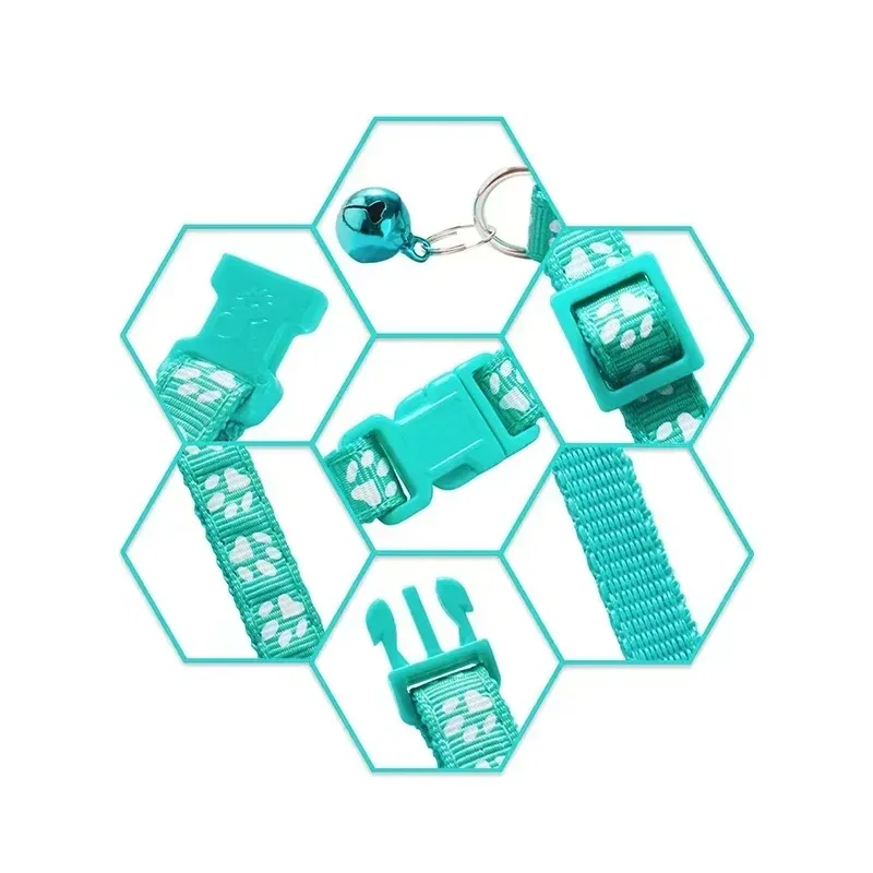 Anillo Universal para el cuello para perros y gatos, Teddy para perros pequeños y medianos, cuerda de remolque ajustable para mascotas, Collar con campana - imagen 3