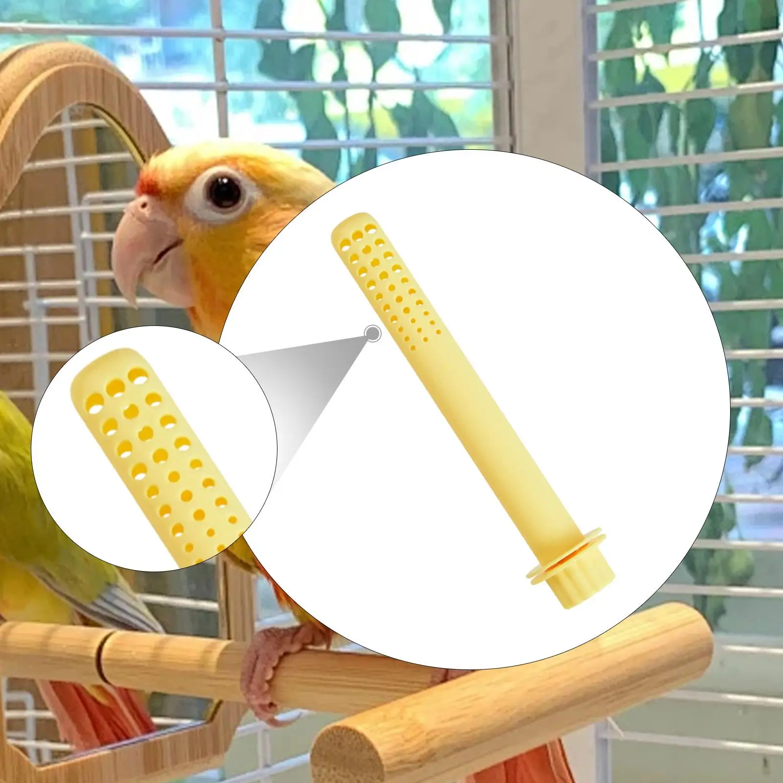 Soporte para percha para pájaros, barra de soporte para pájaros, juguetes para moler patas, jaula, calentador, Protector de Cable para periquitos, periquitos, cacatúas, piñones - imagen 4
